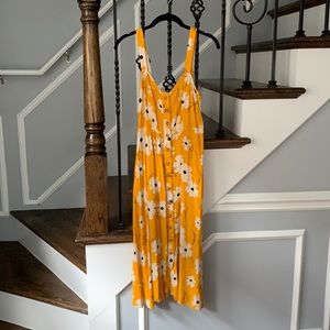 Madewell MIDI yellow floral dress size 4